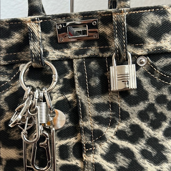Leopard print denim bag - Picture 2 of 4